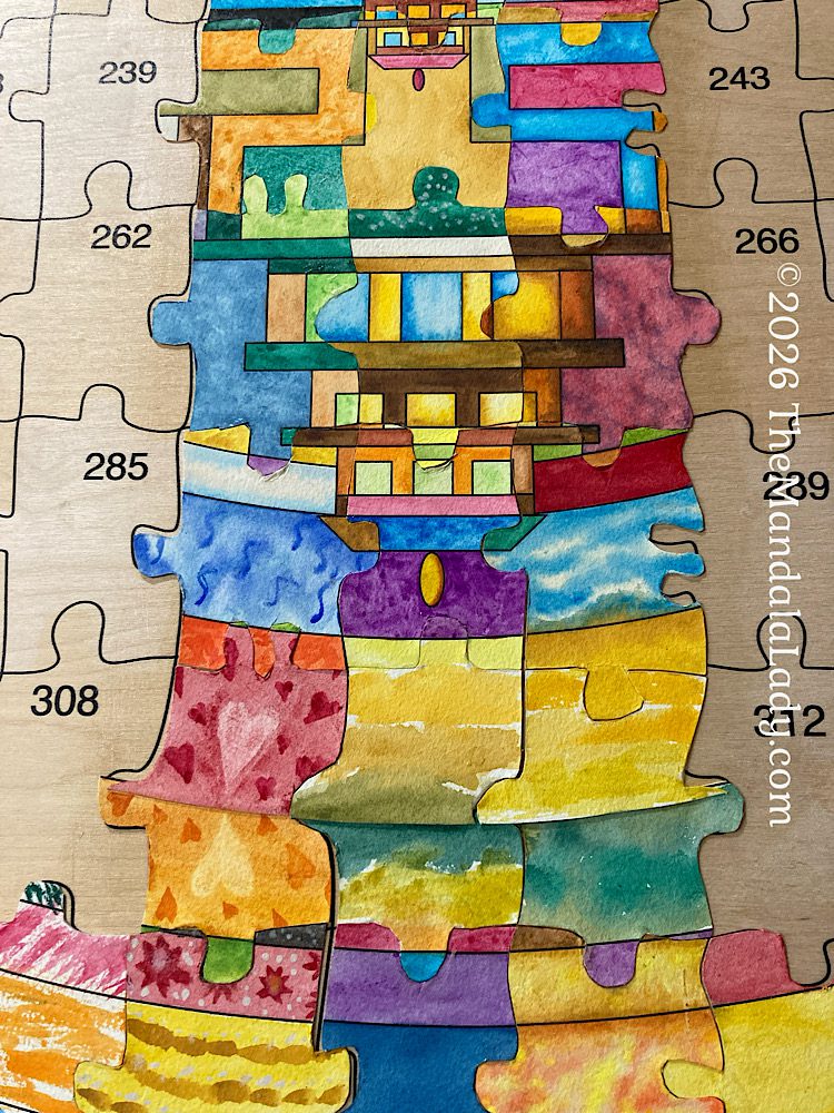 Archangel Mandala 4 Day 3 — close up of bottom section of middle vertical section